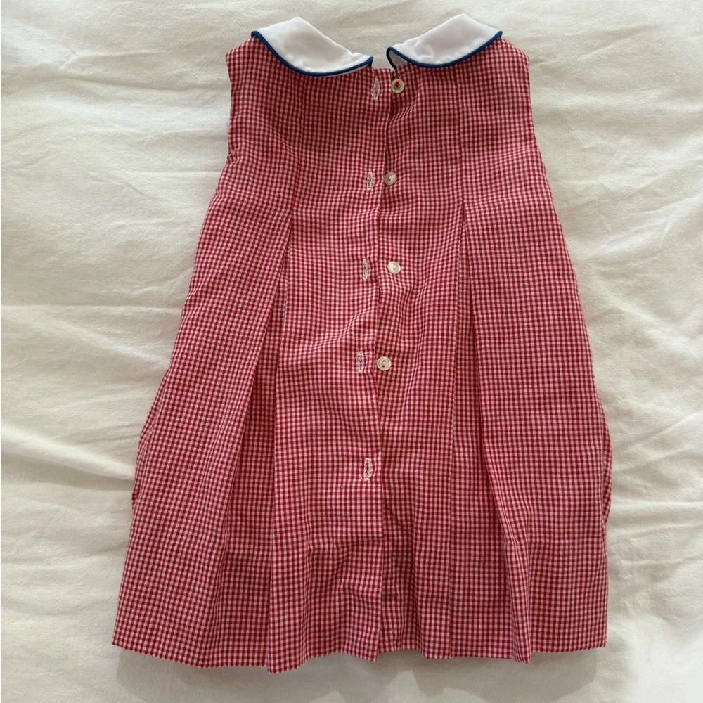 The Proper Peony Sleeveless Gingham Ahoy Sailboat Dress w/ bloomers 24mo